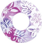Intex Fashion Bouée de natation Fleurs Violet 91 CM - Bouée de natation - Matelas pneumatique Piscine - Matelas gonflable de plage - Lounge