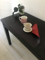 Luxe afwasbare Placemat - Rechthoekig 45cmx31cm - dubbelzijdig - Skai rood/bruin - Per set van 6stuks