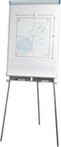 Whiteboard met Flipover papier | In hoogte verstelbaar – Met Pennenbak | Schoolbord – Presentatie-ezel – Schrijfbord - Presentatiebord