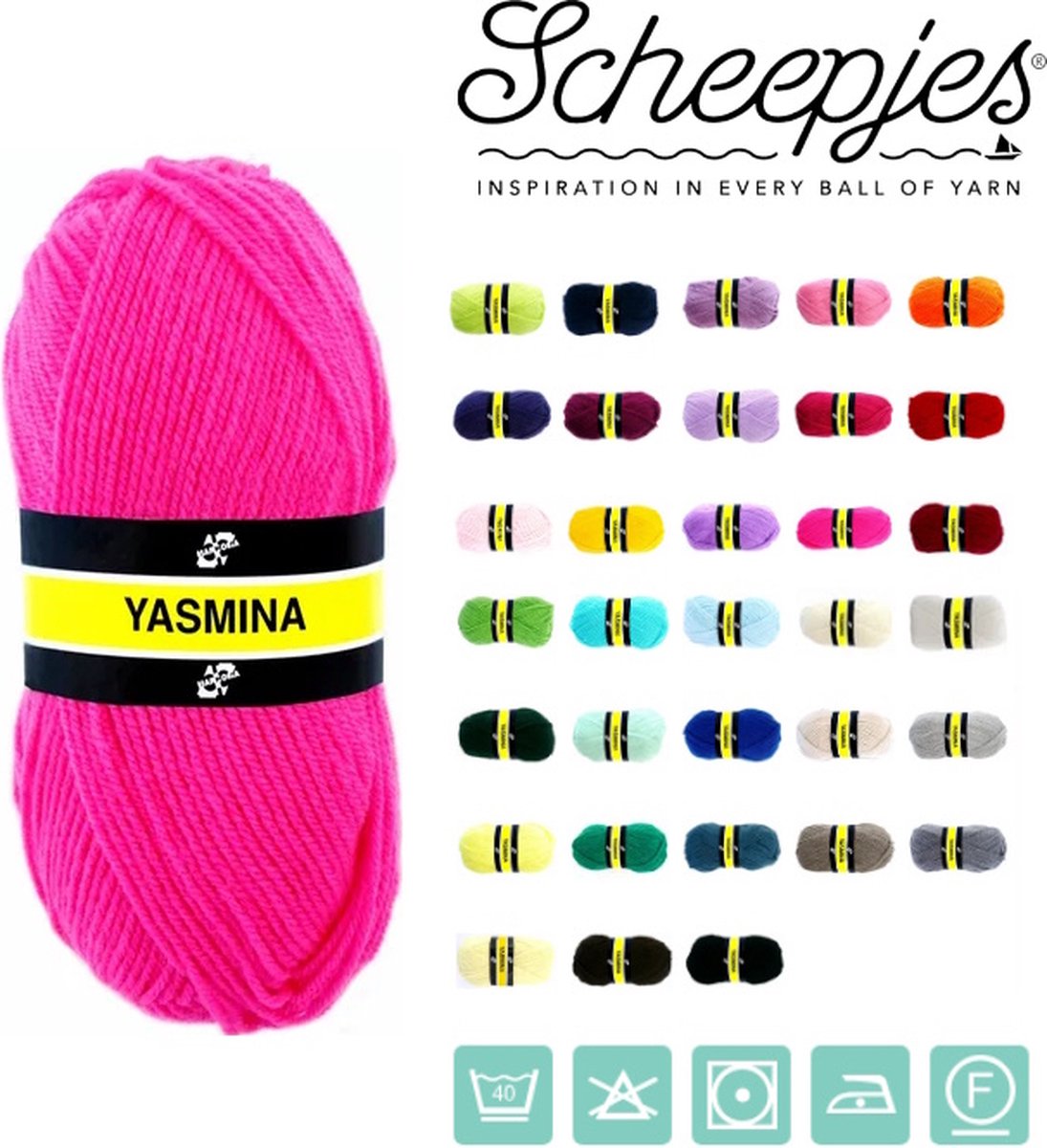 Scheepjes - Yasmina - 1162 Knal roze - set van 25 bollen x 40 gram