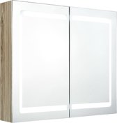 vidaXL-Badkamerkast-met-spiegel-en-LED-80x12x68-cm-eikenkleurig