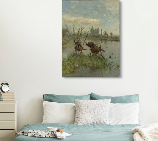Nids de canard - Peinture de Paul Joseph Constantin Gabriel Toile 120x160 cm - Tirage photo sur Toile (Décoration murale salon / chambre) XXL / Groot format!