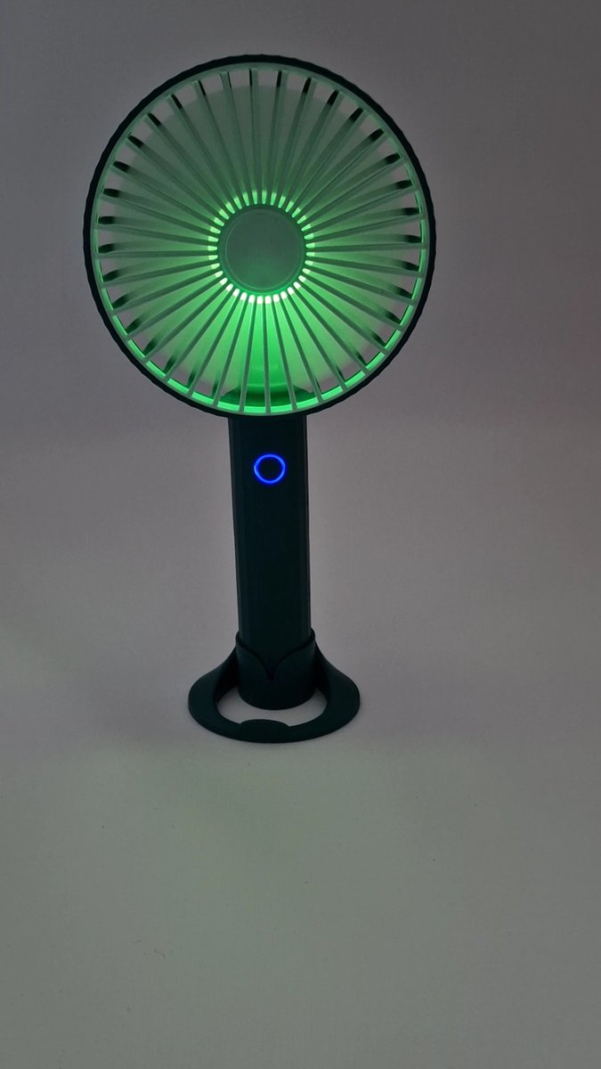 Kleine handventilator met ledlampen, instelbare snelheid (1-100
