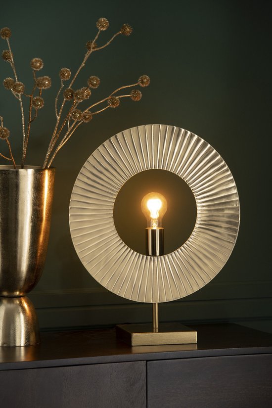J-Line lamp Cirkel Met Groeven - metaal - goud