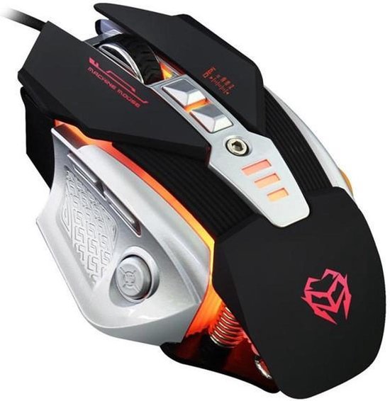 Foto: Gaming muis met draad gaming mouse met draad kleur zwart grijs