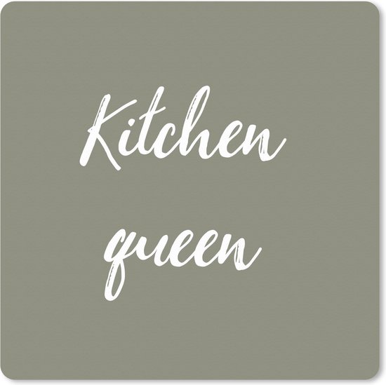 Muismat XXL - Bureau onderlegger - Bureau mat - Spreuken - Vrouwen - Kitchen queen - Quotes - 50x50 cm - XXL muismat