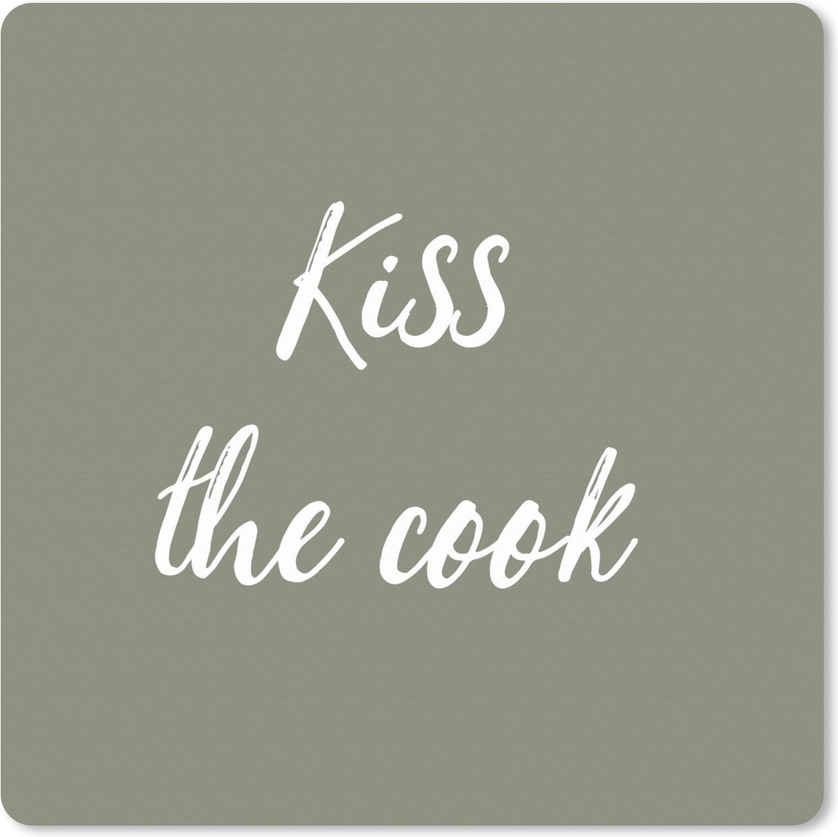 Muismat XXL 40x40 cm - Bureau onderlegger - Bureau mat Quotes - Kiss the cook - Spreuken - Kok - Zoen - Bureaumat - Gaming mousepad xl - Bureaulegger groot - Computer deskmat