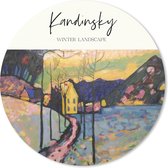 Muismat - Mousepad - Rond - Kunst - Winter landscape - Kandinsky - 30x30 cm - Ronde muismat