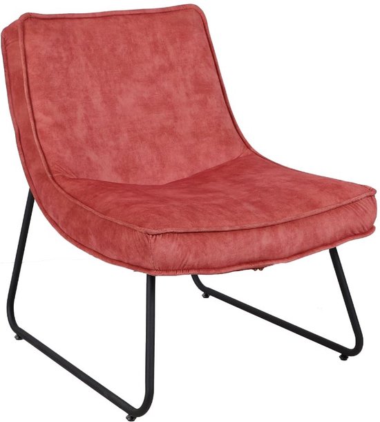 Relaxstoel Channing velvet - Fauteuil blush - Woonkamer - Met armleuning
