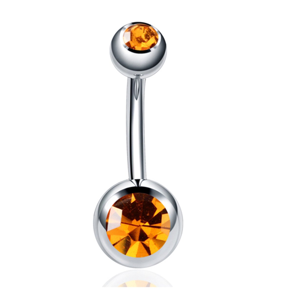 navelpiercing chirurgisch staal / orange elegance/ navelpiercings met balletje - Jewelegance