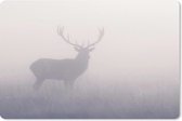 Muismat Herten - Hert in de mist muismat rubber - 27x18 cm - Muismat met foto