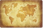 Muismat Eigen Wereldkaarten - Wereldkaart Perkament Bruin muismat rubber - 60x40 cm - Muismat met foto
