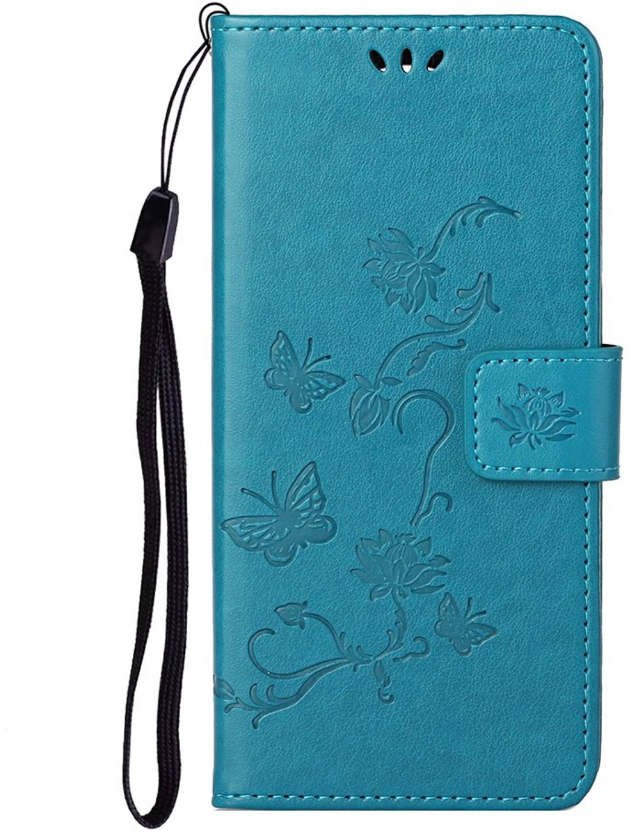 Coverup Bloemen & Vlinders Book Case - Geschikt voor Nokia 5.4 Hoesje - Blauw