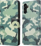 Coverup Book Case - Geschikt voor Samsung Galaxy A13 5G / A04s Hoesje - Camouflage