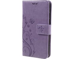 Coverup Bloemen & Vlinders Book Case - Geschikt voor Samsung Galaxy A5 (2017) Hoesje - Paars