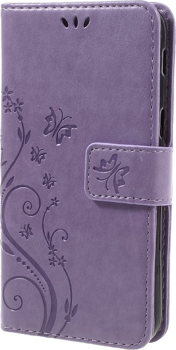 Coverup Bloemen & Vlinders Book Case - Geschikt voor Samsung Galaxy A5 (2017) Hoesje - Paars