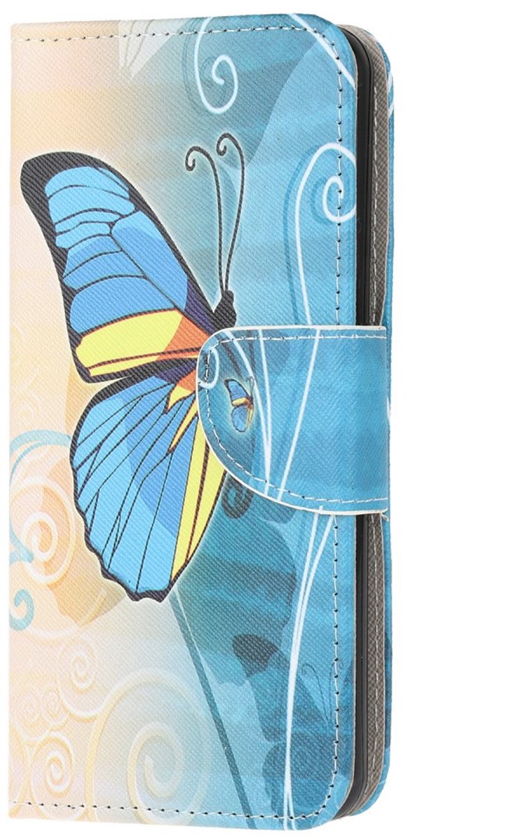 Coverup Hoesje - Geschikt voor Huawei Y6P Hoesje - Coverup Book Case - Blauwe Vlinder