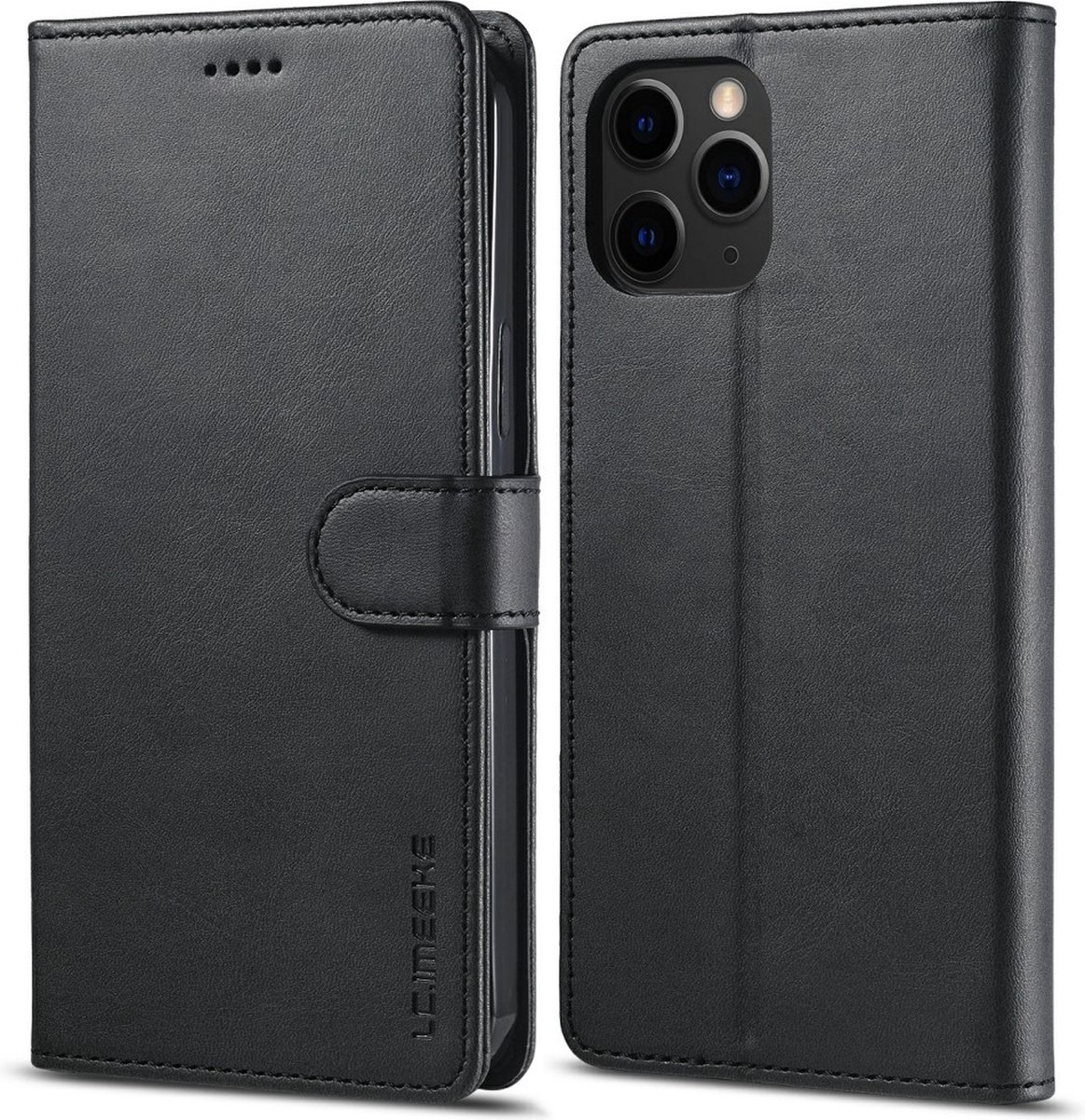 LC.IMEEKE Hoesje - Geschikt voor iPhone 13 Pro Max Hoesje - LC.IMEEKE Luxe Book Case - Zwart