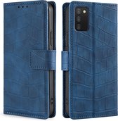 Coverup Croco Book Case - Geschikt voor Samsung Galaxy A03S Hoesje - Blauw