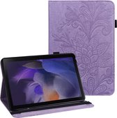 Vlinder & Bloemen Book Case - Geschikt voor Samsung Galaxy Tab A8 10.5 (2021) Hoesje - Paars