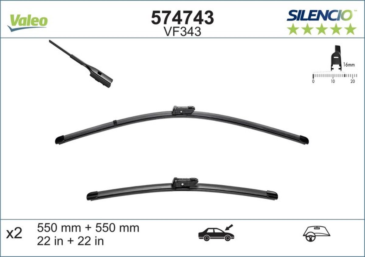Valeo - Valeo Silencio VM343 flatblade set – foto 3