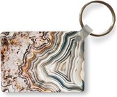 Sleutelhanger - Edelsteen - Marmer print - Natuur - Abstract - Uitdeelcadeautjes - Plastic