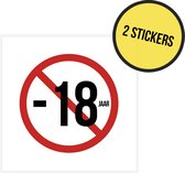Pictogram/ sticker | Verboden voor minderjarigen | 10 x 10 cm | -18 jaar | Niet-volwassen | Alcohol | Leefdtijdsbeperking | Minderjarig | Geen toegang | Universeel | 2 stuks