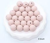 Perles en silicone 15mm, 5 pièces, blush