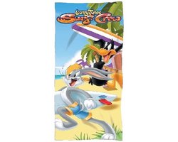 Looney Tunes Strandlaken - Bugs Bunny en Daffy Duck Surf Crew Badhanddoek 70 x 140 cm
