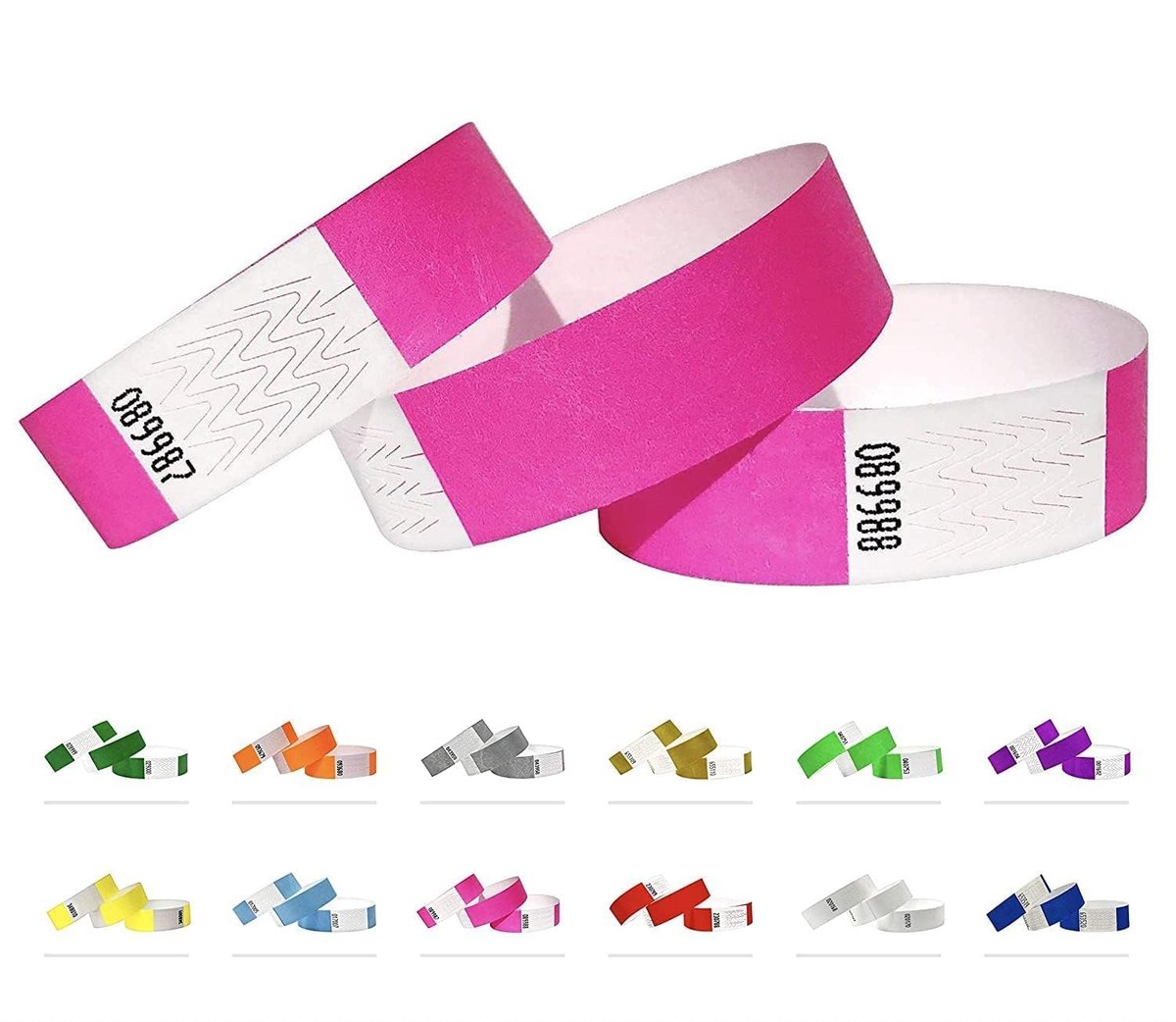 Tyvek polsbandjes voor evenementen - 1000 stuks - Neon Roos Pink