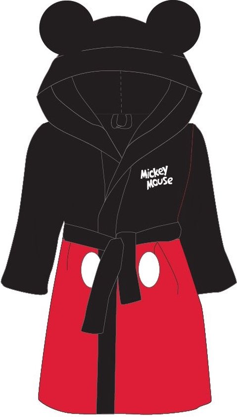 Mickey Mouse badjas Coral Fleece zwart maat 92/98
