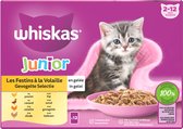 Whiskas junior 2-12M Natvoer - Gevogelte - Selectie in gelei - maaltijdzakjes 48 x 85 g