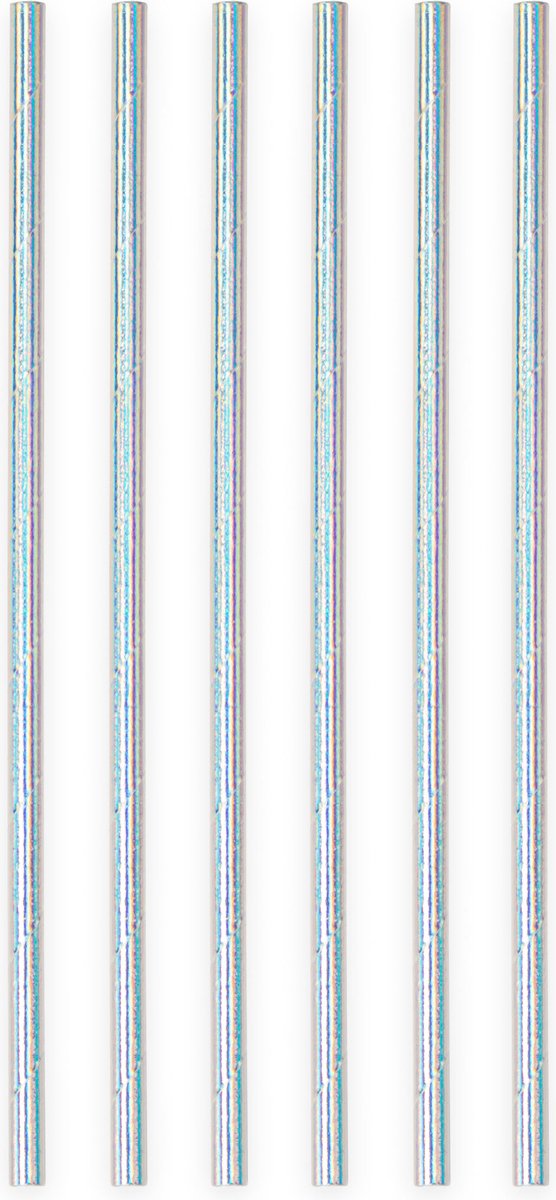 20 Papieren rietjes Iriserent - 6mm x 197mm