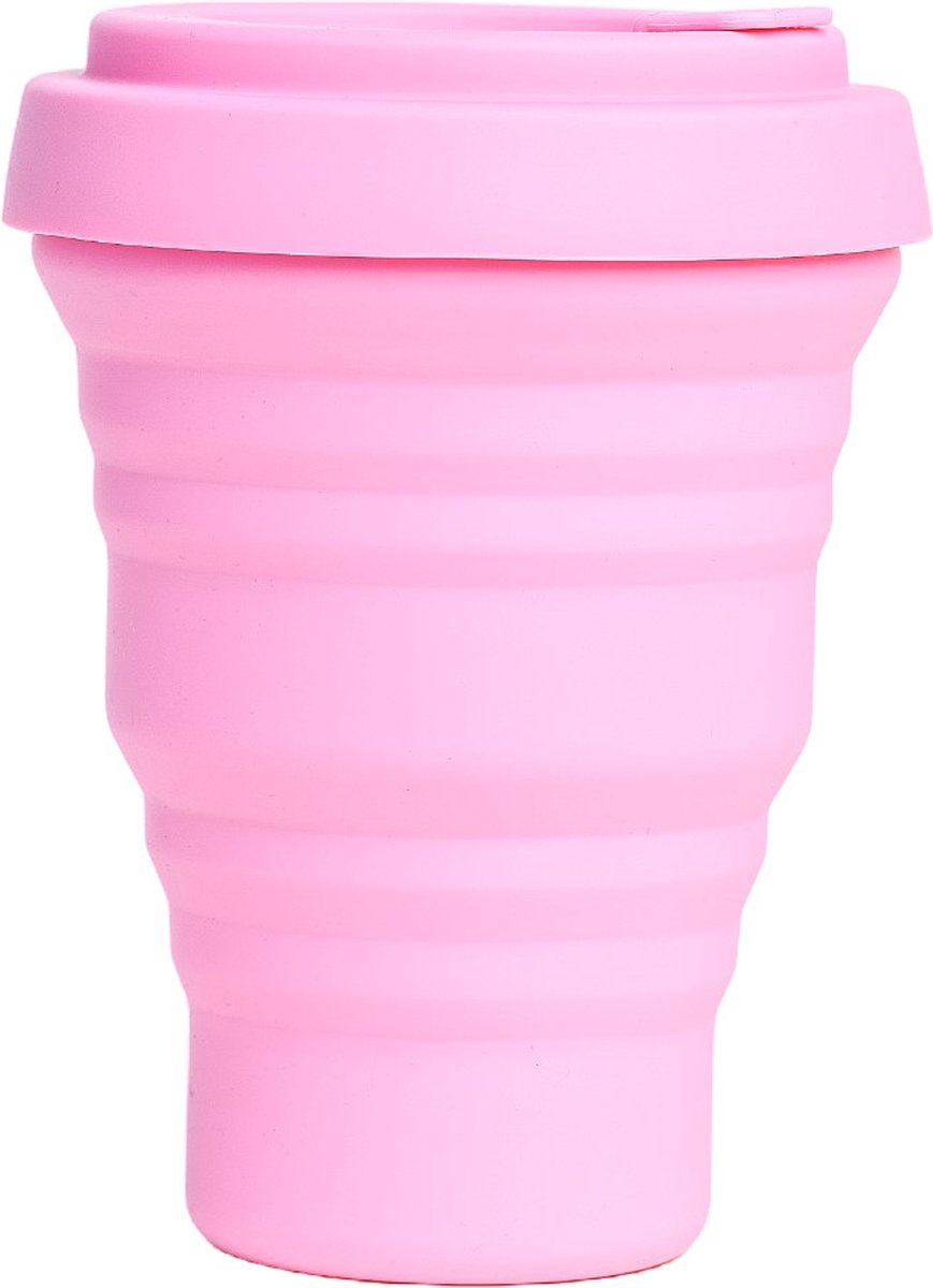 Griply to go - Opvouwbare siliconen koffiebeker - Fuchsia Pink - 450ml