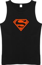 Zwarte Tanktop sportshirt Size M met Oranje logo “ Superman”