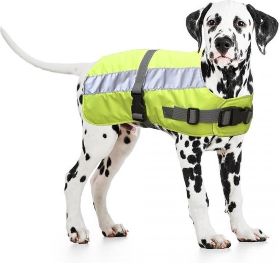 Duvo+ Flectalon hi vis dog jacket Geel 75cm