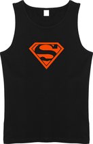 Zwarte Tanktop sportshirt Size L met Oranje logo “ Superman”
