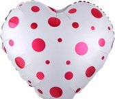 ballon hart wit met rode stip