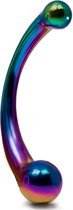 The Rainbow Curvy Stainless Steel Double Ended G-Spot Dildo