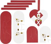 Gevlochten harten, afm 12,5x11,5 cm,  120 , wit, goud, rood, notenkraker, 8sets