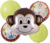 Aap-Folie-Ballonnen-Set(5Stuks)-Jungle safari- 1 + 1 gratis