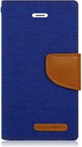 Luxe Apple iPhone 7 - iPhone 8 Wallet Book Case Denim Blauw Cover - Spijkerstof Hoes