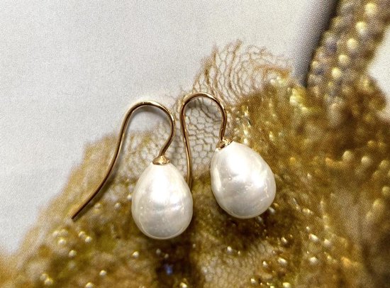Boucles d'oreilles perles petites blanc crème / or | bol