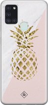 Samsung A21s hoesje siliconen - Ananas | Samsung Galaxy A21s case | blauw | TPU backcover transparant