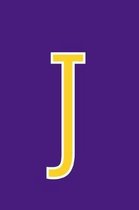 J: Monogram Journal Composition Notebook or Diary. Purple with Gold Alphabet Initial Letter - 6'' x 9'' 110 College Ruled B