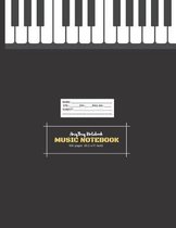 Music Notebook - AmyTmy Notebook -100 pages - 8.5 x 11 inch - Matte Cover