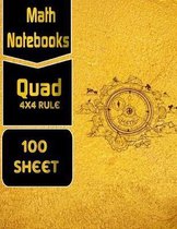 math notebooks quad 4x4 rule, 100 sheets: Graph Paper Quad Ruled Graphing Paper