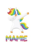 Mamie: Mamie 6x9 Journal Notebook Dabbing Unicorn Rainbow