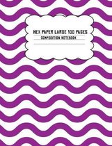 Hex Paper Large 100 Page Composition Notebook: Purple Wavy Lines