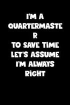 Quartermaster Notebook - Quartermaster Diary - Quartermaster Journal - Funny Gift for Quartermaster: Medium College-Ruled Journey Diary, 110 page, Lin
